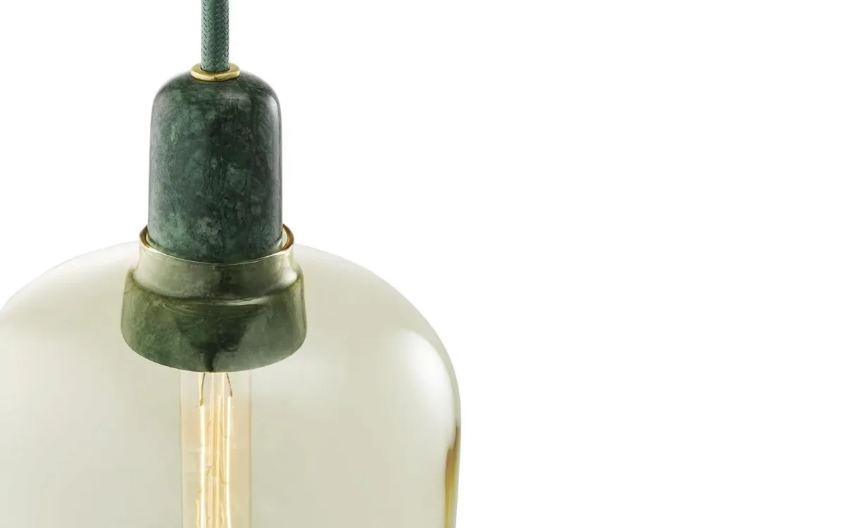 Ampera Hängelampe Groß, Gold/Grün Marble – Bild 2