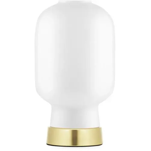 Ampera Tischlampe, Weiß / Messing