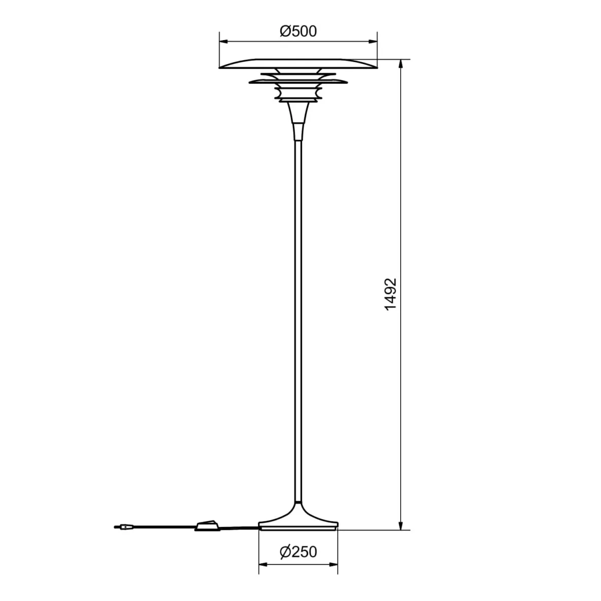 Arred Stehlampe 500 mm, Grau – Bild 5