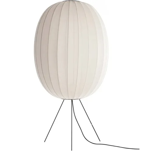Artlix Stehlampe High Oval 65 cm, Perle Weiß