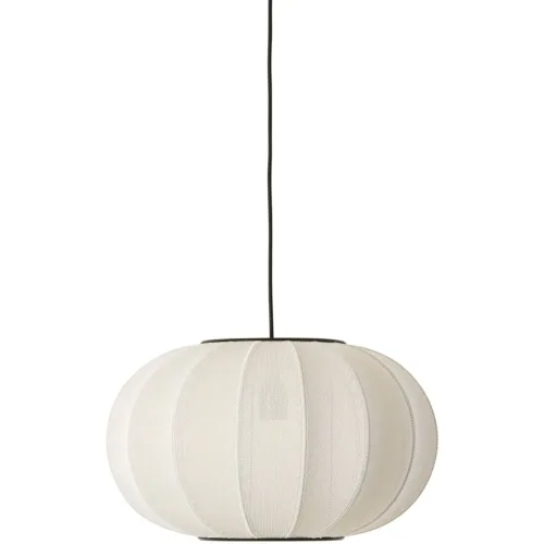 Artlix Hängelampe Oval 45 cm, Perle Weiß