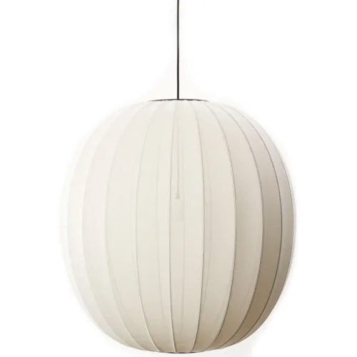 Artlix Hängelampe Rund 75 cm, Perle Weiß