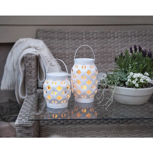 Vlam Lantaarn 23 cm, Wit | Lights & Lamps Vlam Lantaarn 23 cm, Wit - Afbeelding 3