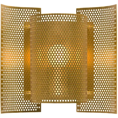Flutter Wall Lamp Perforated, Brushed Brass
