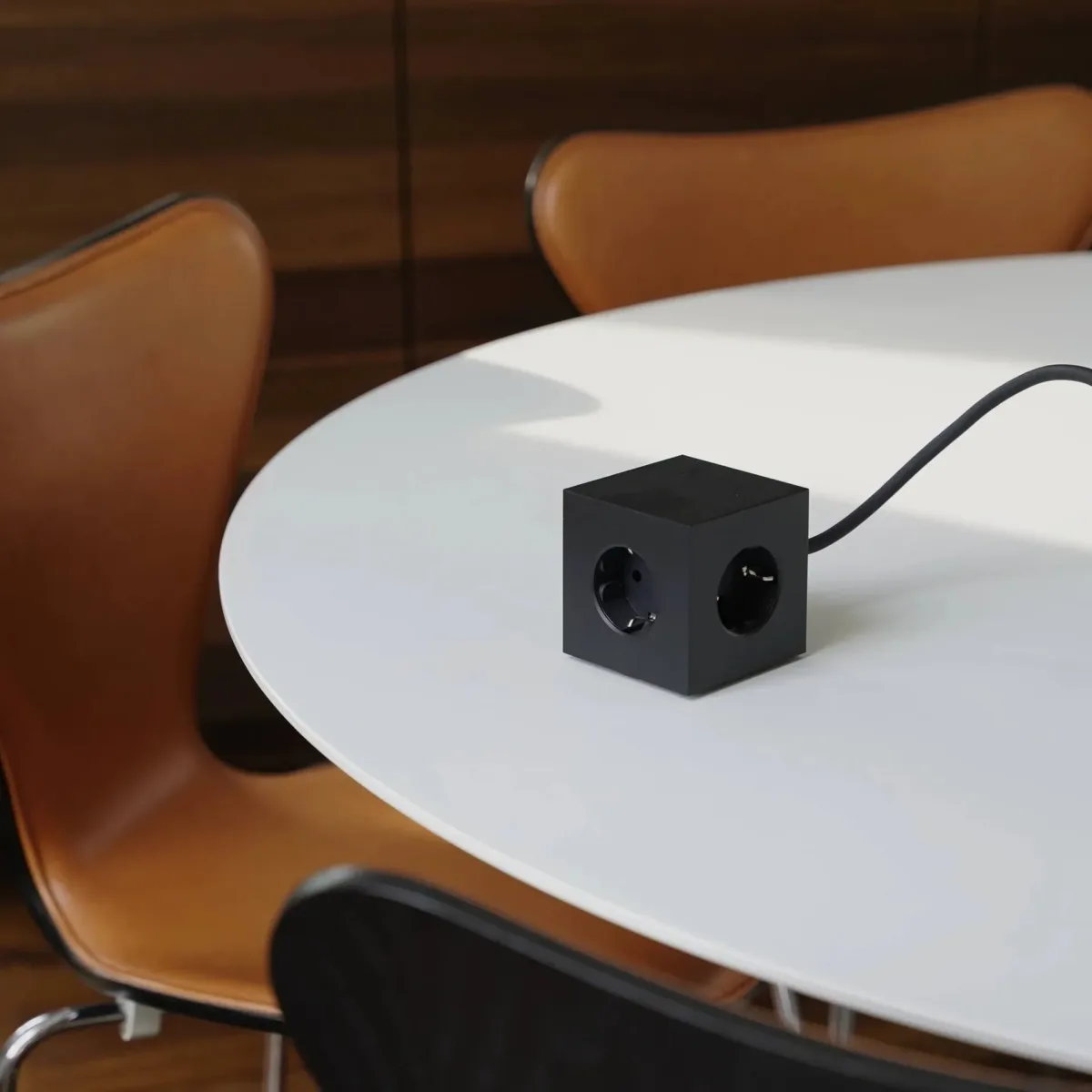 Viereckige 1 Verlängerungskabel mit USB-C / Magnet 3 m, Stockholm Schwarz – Bild 4