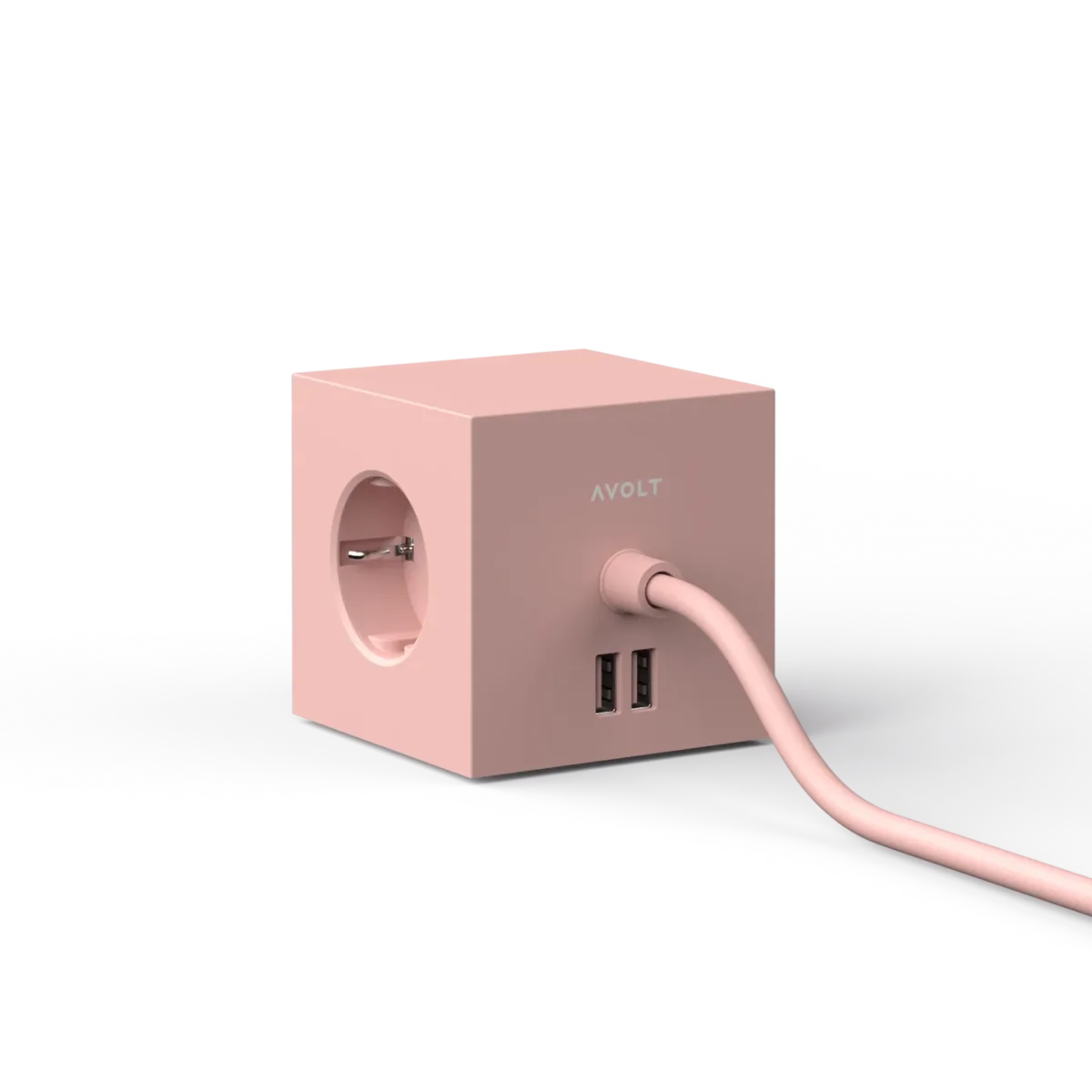 Viereckige 1 Verlängerungskabel mit USB / Magnet, Old Rosa – Bild 2