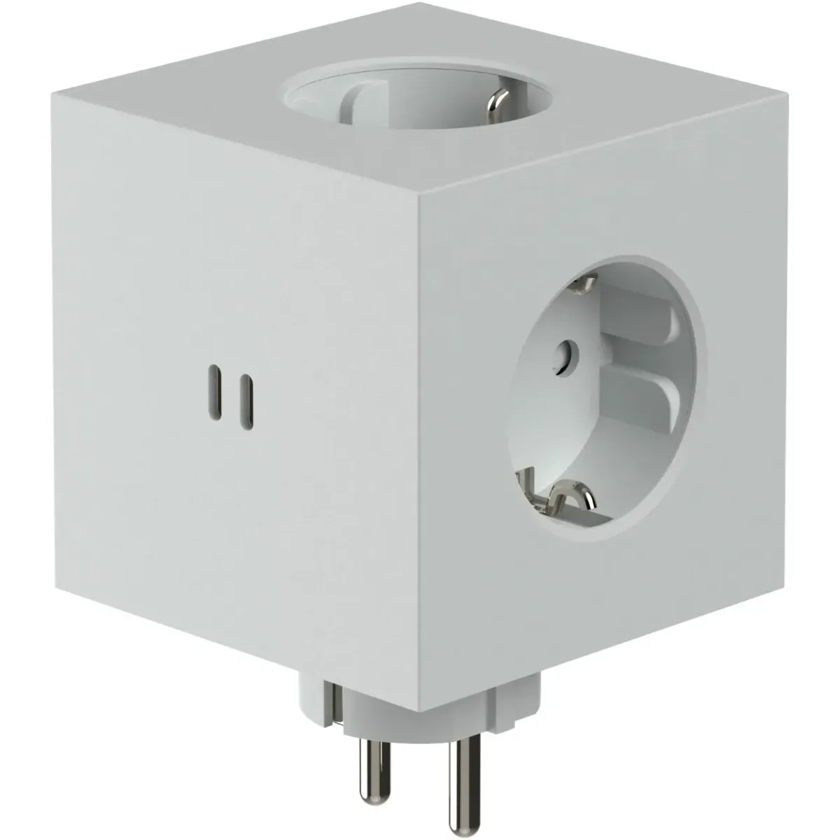Viereckige 2 Socket Extender mit USB-C / Magnet, Gotland Grau