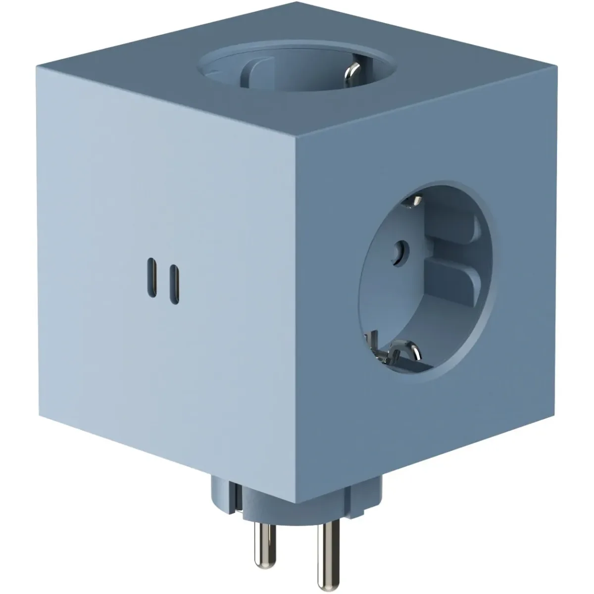 Viereckige 2 Socket Extender mit USB-C / Magnet, Shark Blau