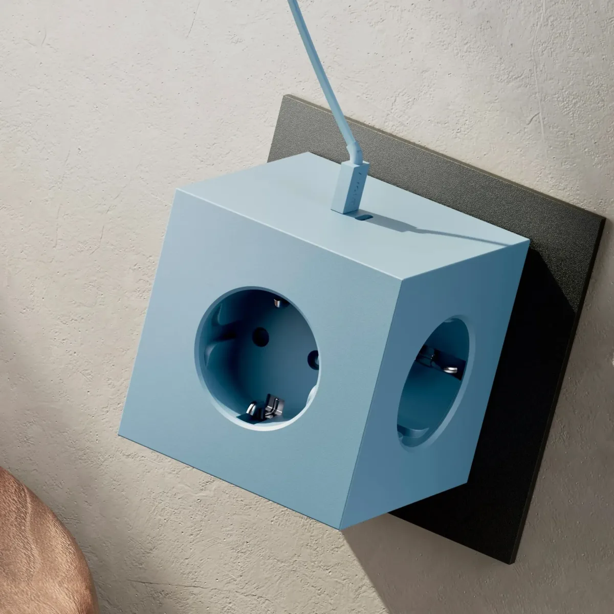 Viereckige 2 Socket Extender mit USB-C / Magnet, Shark Blau – Bild 6