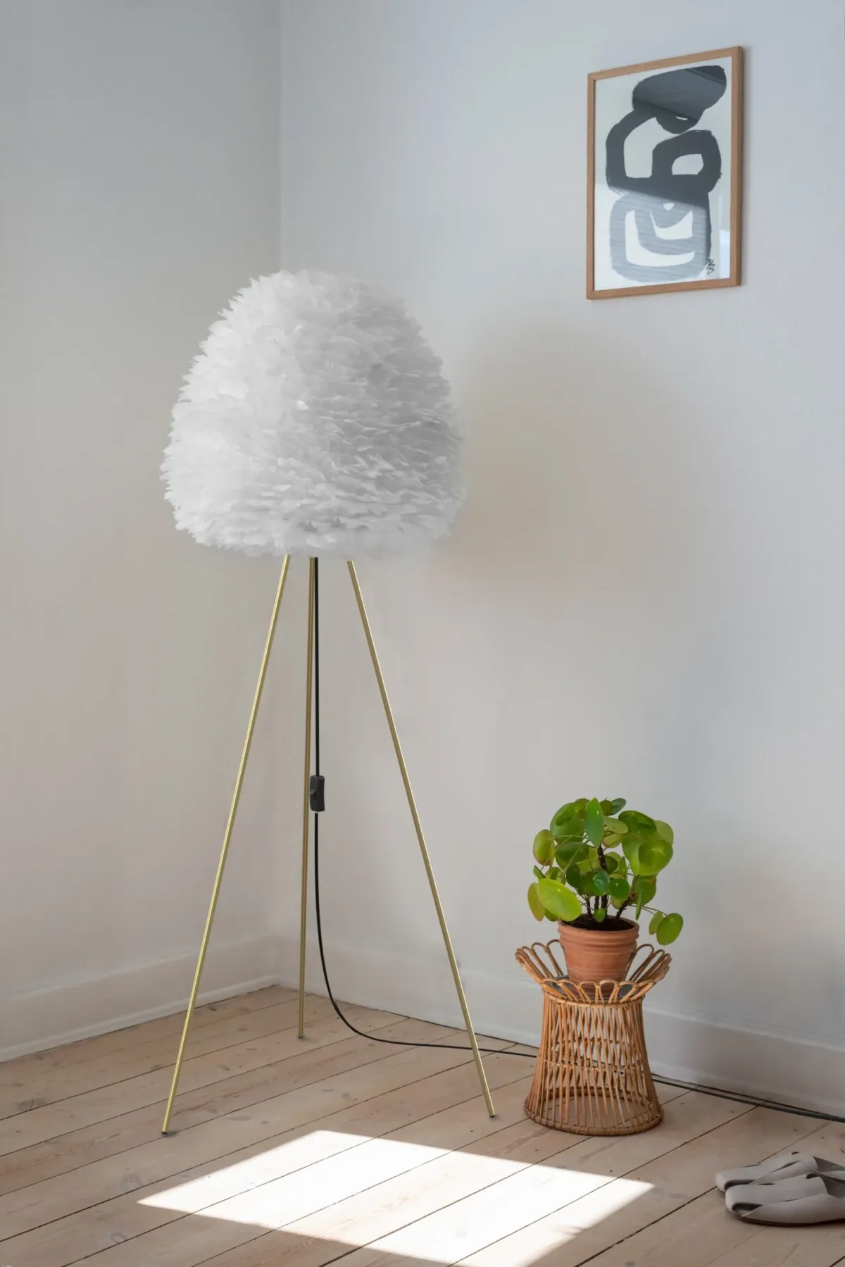 Tripod Stehlampe Stand, Gebürstetes Messing – Bild 2