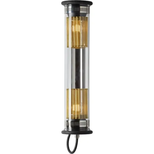 Tubularis 100-500 Wandleuchte, Schwarz / Silber Reflector / Gold Weave