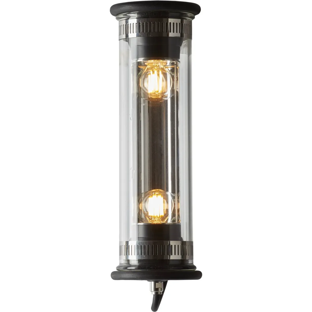 Tubularis Vegglampe, Svart / Sølvfarget Reflektor / Uten Vev