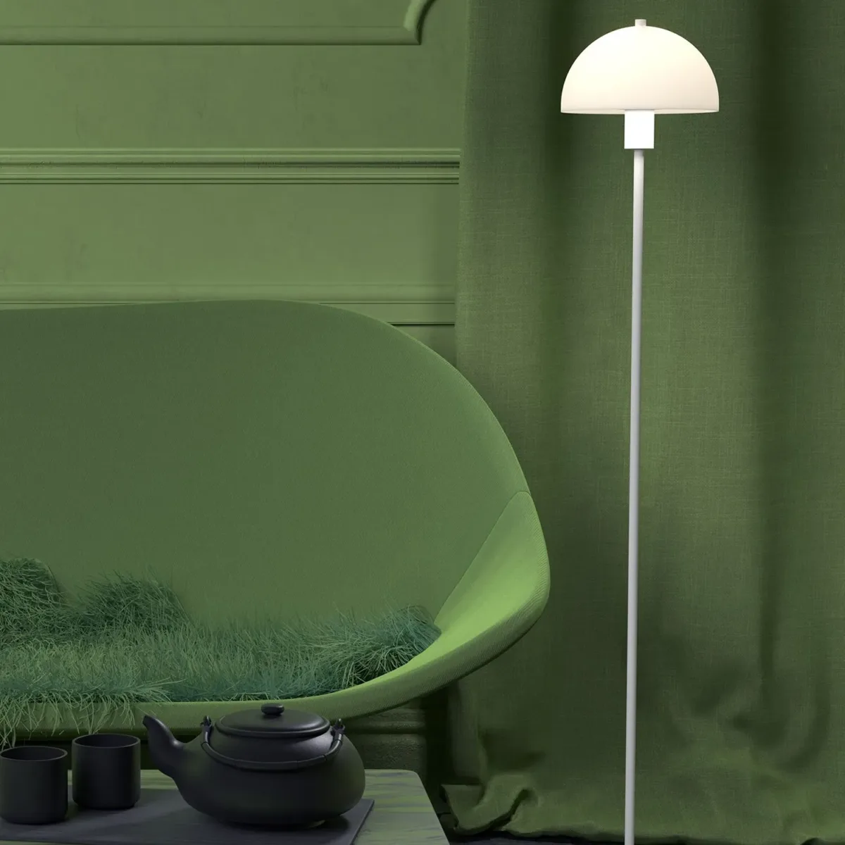 Vernac Floor Lamp, White / Opal - Image 2