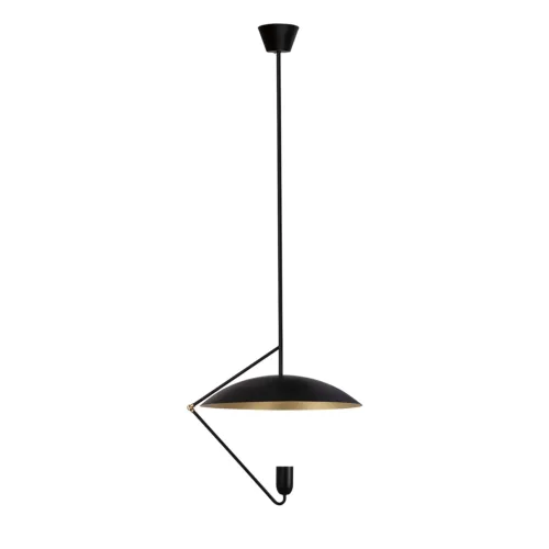 Vinetta 50 Hängelampe, Schwarz/Gebürstetes Messing