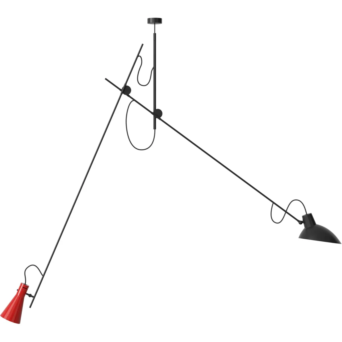 Viviana Hängelampe, Schwarz / Rot