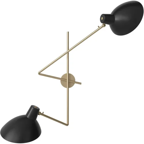 Viviana Twin Wandleuchte, Messing / Schwarz