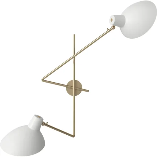 Viviana Twin Wandleuchte, Messing / Weiß