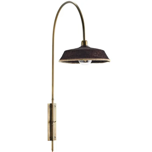 Wandleuchte Antique Brass/Schwarz, 101 cm