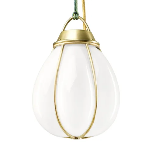 Wanderer Hängelampe Light Klein, Brass/Opal Glas